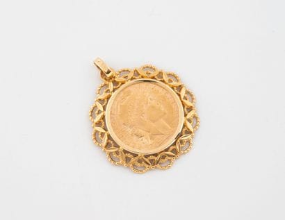 Yellow gold (750) pendant adorned with a...