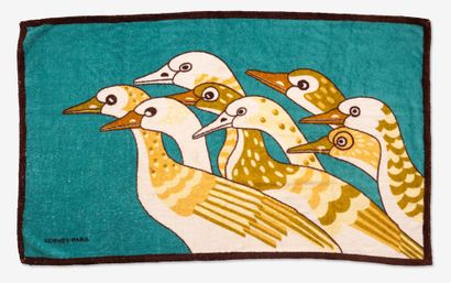 HERMES Paris
Drap de bain en coton éponge...