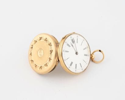 Small yellow gold (750) gousset watch with...