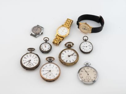 Lot of 9 metal bracelet or gusset watches...