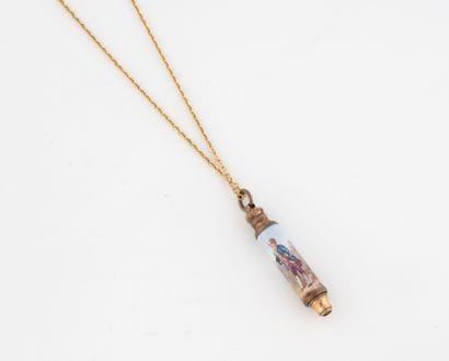 Yellow gold (750) jaseron neck chain holding...