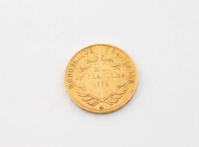 One 20 franc gold coin, Louis Napoléon, 1852.
Weight...
