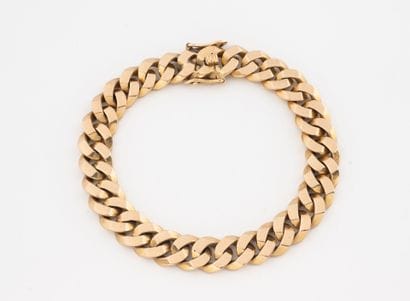 Fileted gourmette link bracelet in yellow...