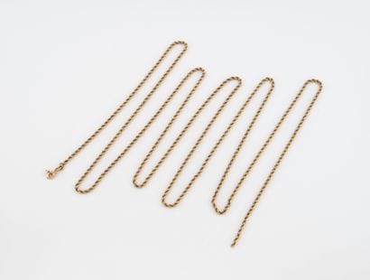 Long yellow gold (750) sautoir chain with...