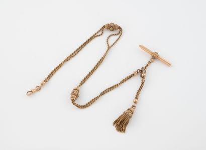 Yellow gold (750) twisted link watch chain...