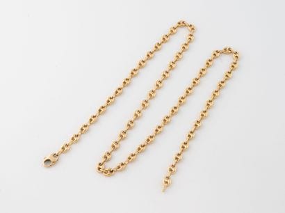 Yellow gold (585) coffee bean necklace. 
Lobster...