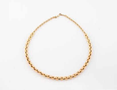 Yellow gold (750) necklace with octagonal...
