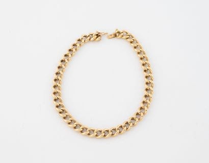 Elongated gourmette link bracelet in yellow...