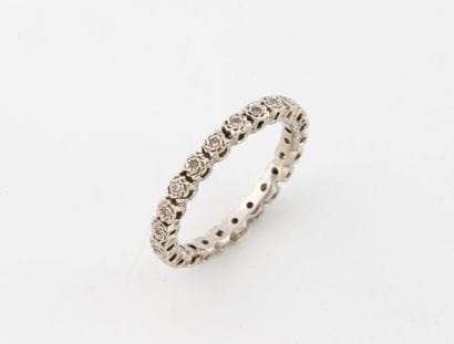 American wedding band in white gold (750)...