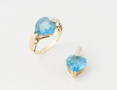 Lot including :
- A yellow gold (585) ring...