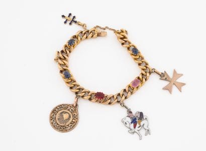 Gourmet bracelet in yellow gold (750) set...
