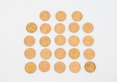 FRANCE, ITALY
Lot of twenty-three 20 franc...