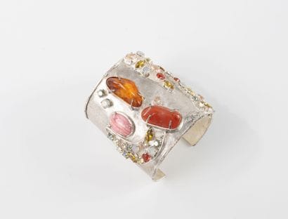 SWAROVSKI 
Open-work silver-plated bracelet...