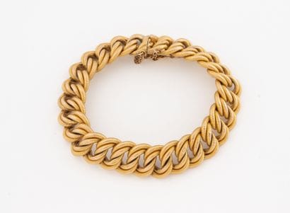 American link bracelet in yellow gold (750)....