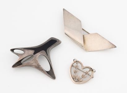 Georg JENSEN
Set of three abstract silver...