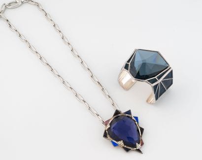 SWAROVSKY
Silver (925) and midnight-blue...