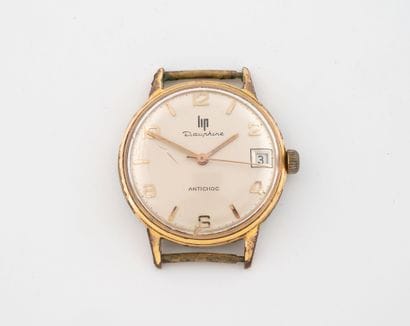 LIP Dauphine
Gold-plated metal men's wristwatch...