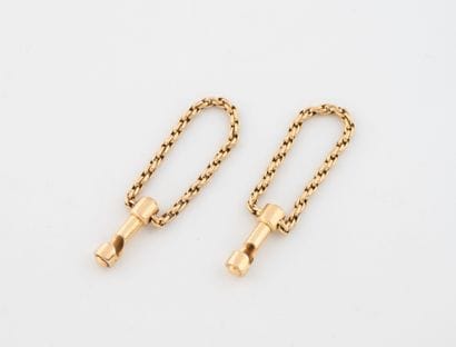 Pair of yellow gold (750) cufflinks consisting...