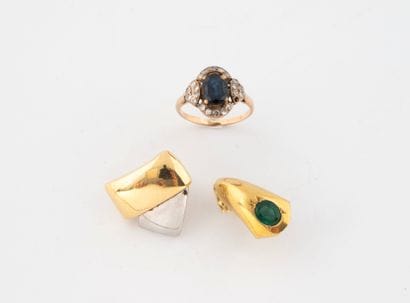 Jewelry lot in yellow gold (750), (585) and...
