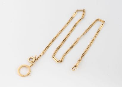 Yellow gold (750) gousset watch chain with...