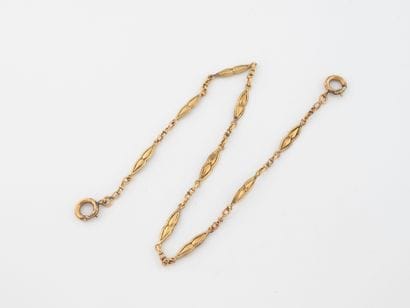 Yellow gold (750) watch chain with navette...
