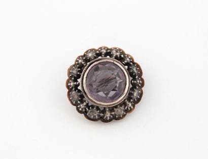 Yellow gold (585) and silver (min.800) brooch...