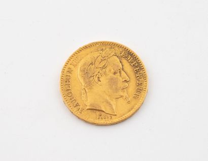 FRANCE
A 20 franc gold coin, Napoleon III.
1867.
Weight...