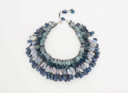 Silver-plated necklace with four strands...