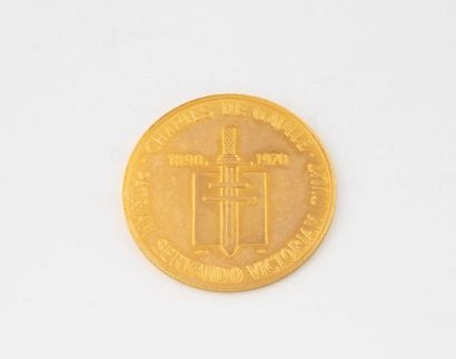 De Gaulle medal in pure yellow gold (999).
Corne...