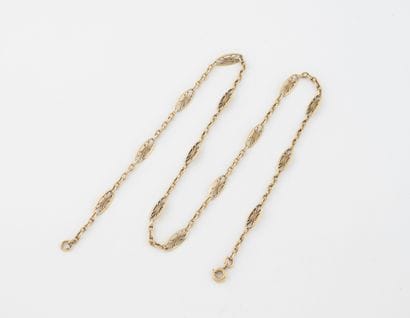 Yellow gold (750) necklace with forçat link...