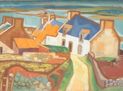 Yves ALIX (1890-1969)
Landscape with houses....