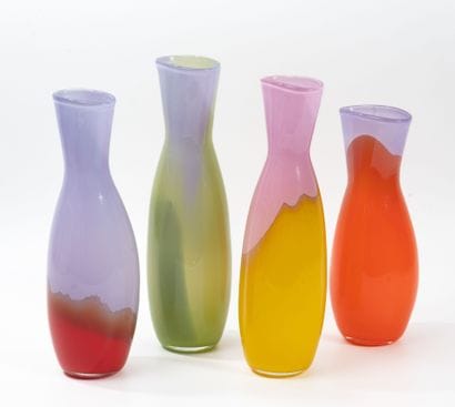 Annette MEECH (1948)
Set of four tinted glass...