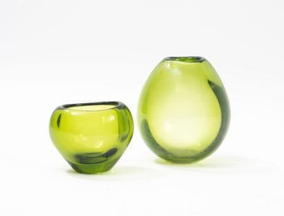 Per LÜTKEN (1916-1998)
Two vases, circa 1960
Green...