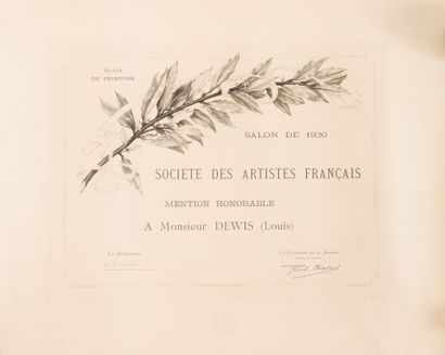 Ensemble de 7 diplômes et récompenses sur...