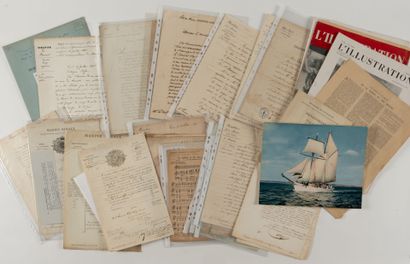 MARINE
Environ 200 lettres ou pièces, XIXe-début...