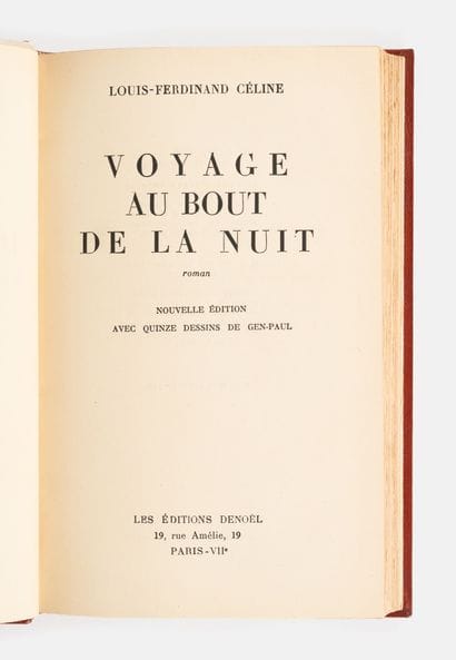 CELINE.
- Voyage au bout de la nuit.
Nouvelle...