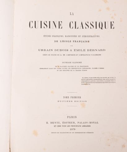 La Cuisine Classique
Dubois Bernard. 1879.
8ème...
