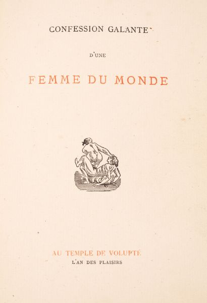 EROTICA - [CHAUVET (Jules Adolphe) ?]
Confession...
