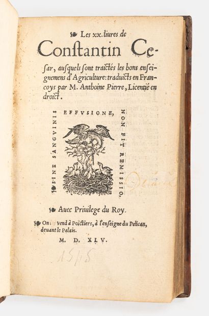 CONSTANTIN (César).
Les XX livres de Constantin...