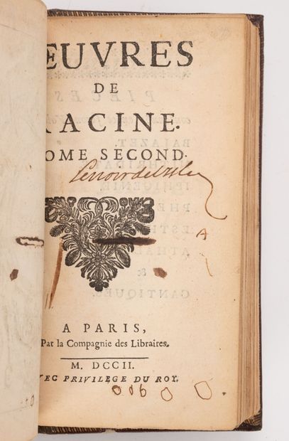 Jean RACINE (1639 -1699)
Tragédies, Tomes...