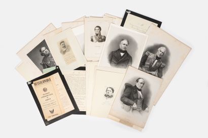 Ensemble de portraits d'amiraux et d'officiers...