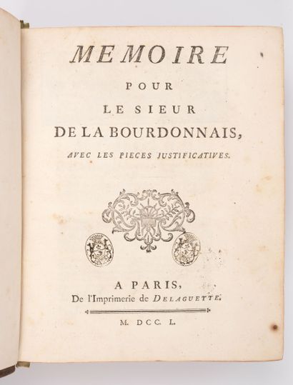 [GENNES (Pierre de) - [LA BOURDONNAIS (Bertrand-François...