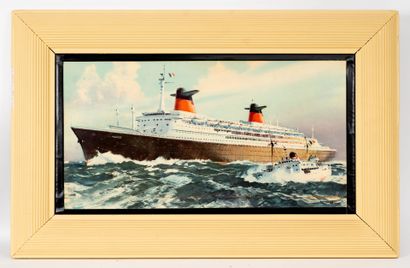 MARINE
Lot of 7 framed pieces:
- Embarkation...