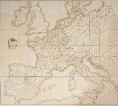 Carte des Postes de l'Empire Français, 1812.
In...