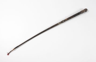 - Laced carriage whip with two silver-plated...