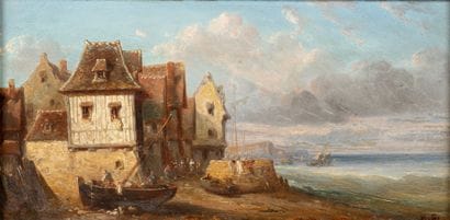 19th-century French school
Norman beach with...