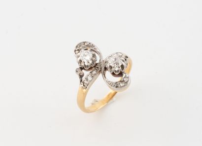 Toi et Moi ring in yellow and white gold...