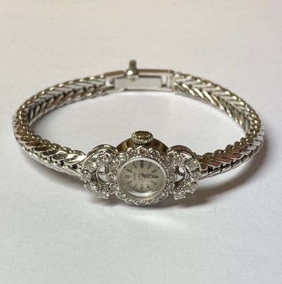 LONGINES
Ladies' wristwatch in platinum (850)...
