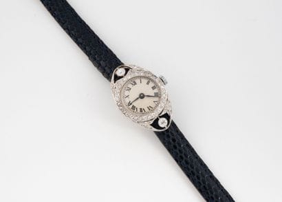 Ladies' watch in platinum (850) and white...