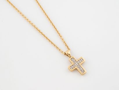 Yellow gold (750) forçat link neck chain,...